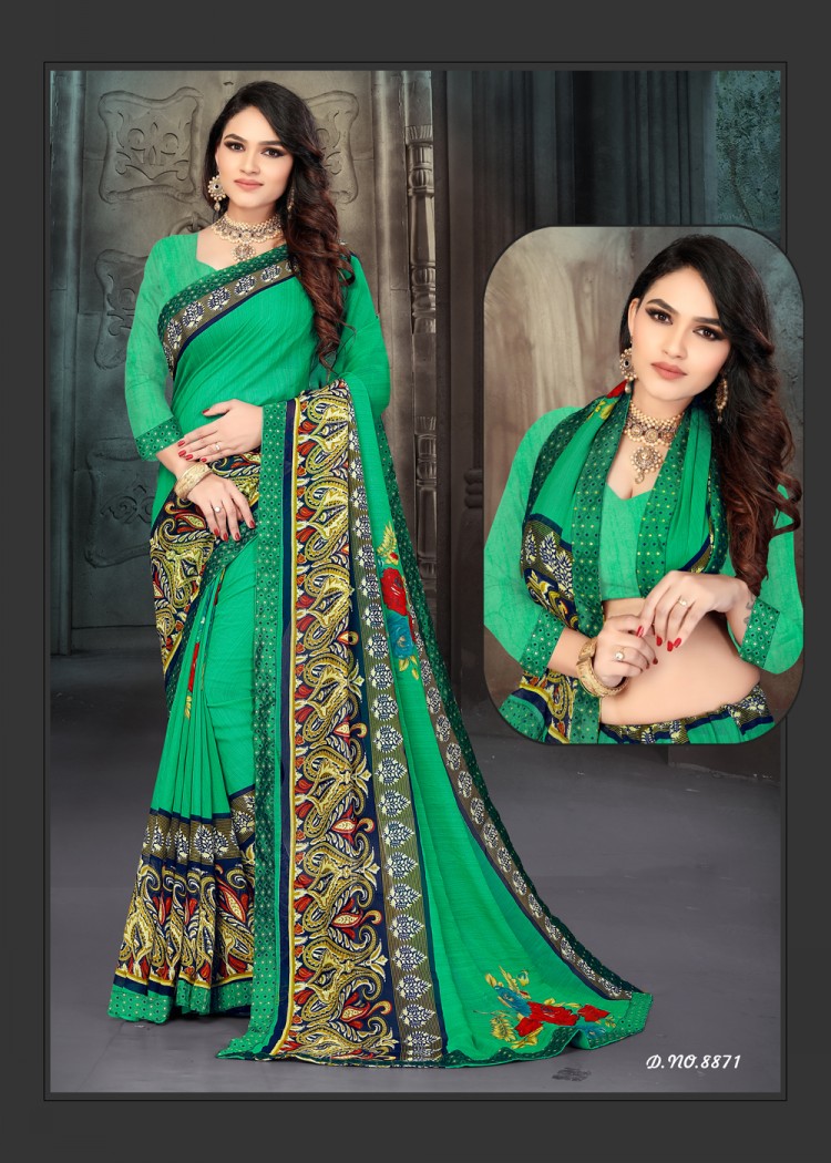 Fuzzy 8 Kodas Printed Sarees Catalogue