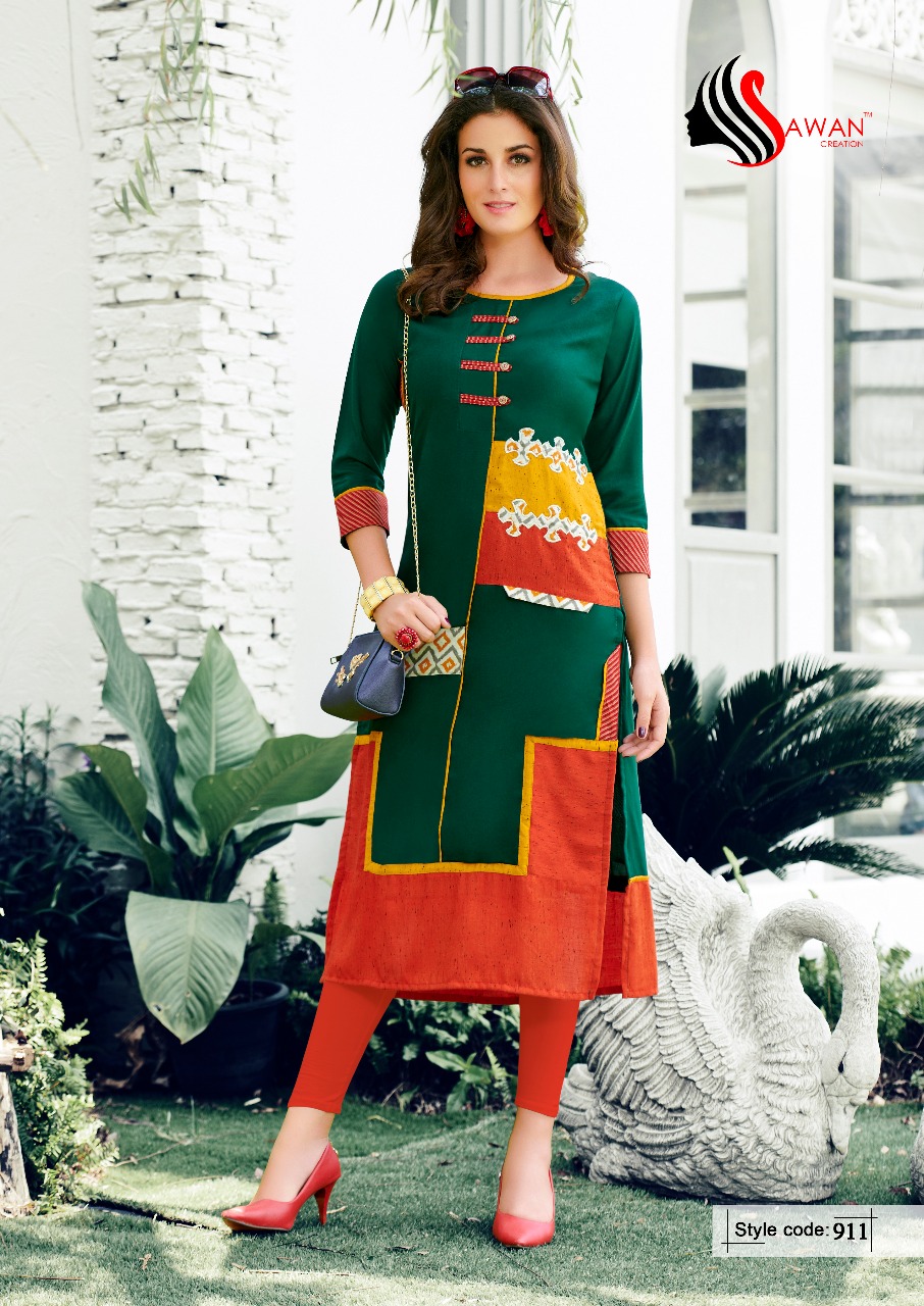 Honey Vol 9 Sawan Creation Designer Kurti Catalogue