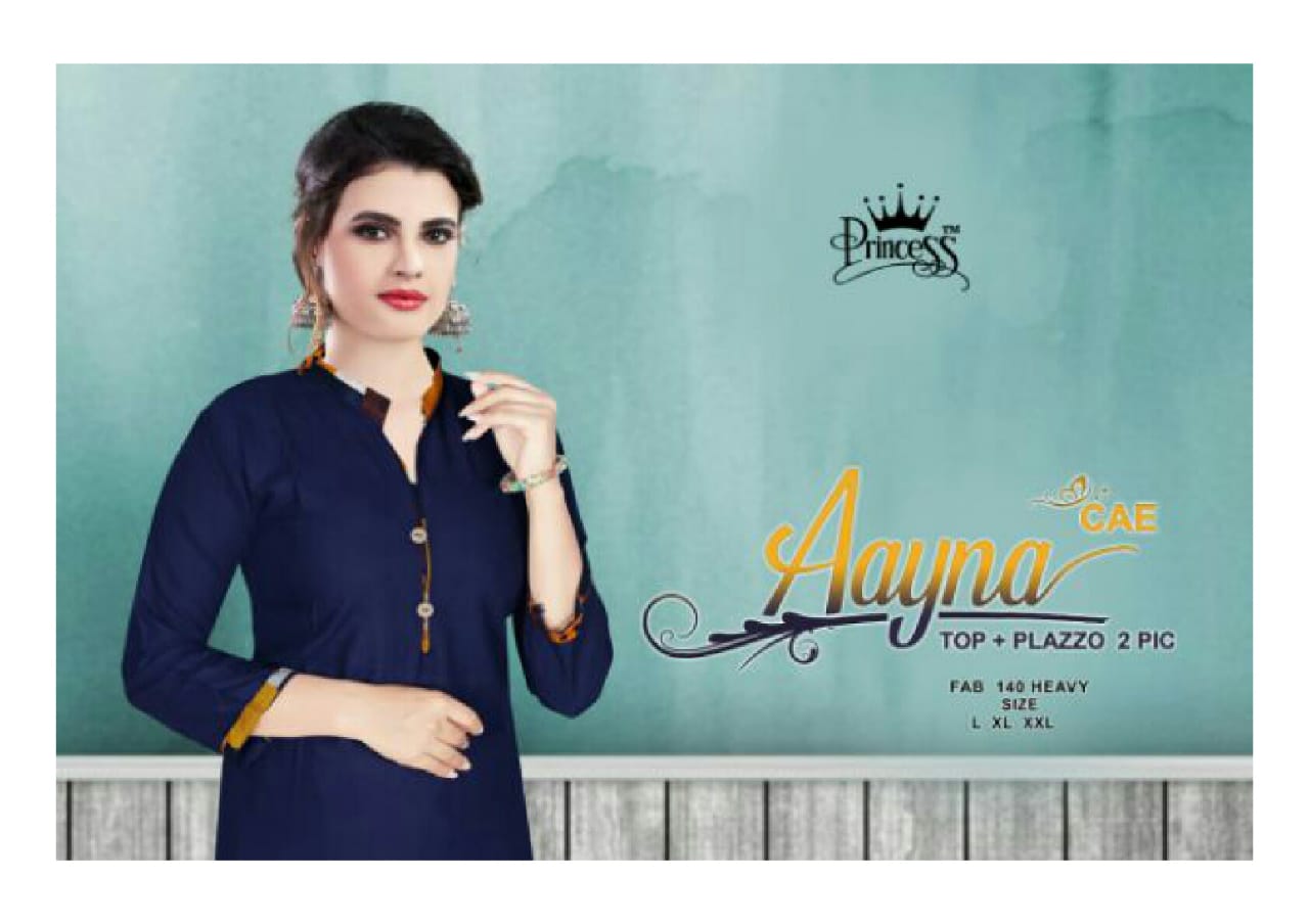 Aayna Jagdamba Export Designer Kurti With Palazzo Catalogue