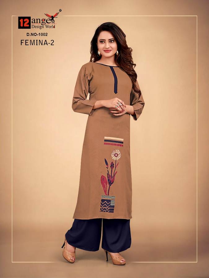 Femina 2 12angel Kurti With Palazzo Catalogue