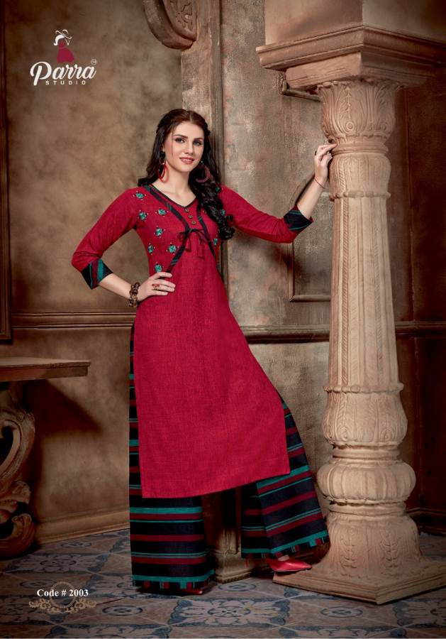 Aliya 2 Parra Designer Kurti With Plazo Catalogue