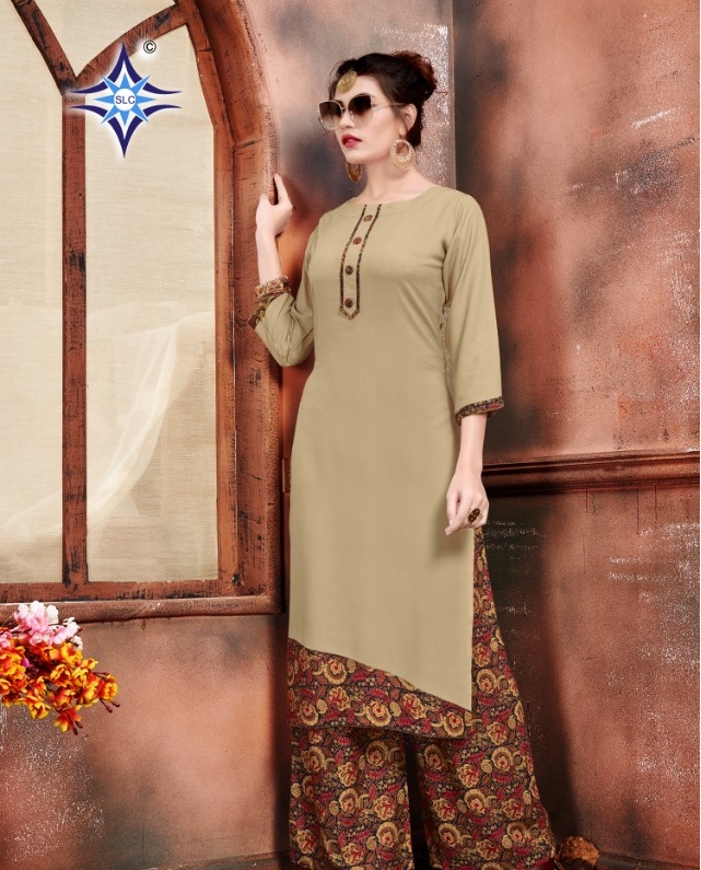 Slc By Femina Designser Wear Kurtis With Plazzzo Collection
