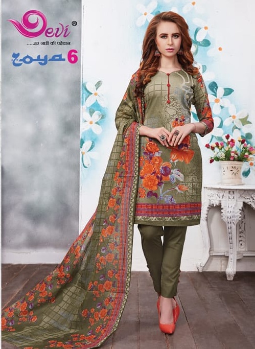 Zoya Vol 6 By Devi Pure Cotton Printed Dress Material Catalogue