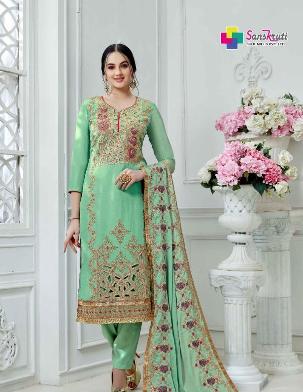 Grisha By Sanskruti Silk Party Wear Dress Material Collection