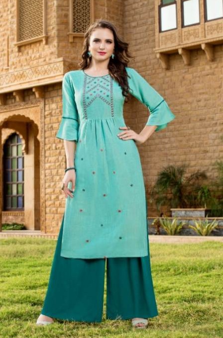 Meraki Vol 4 By Yami Designer Rayon Kurtis With Plazzo Collection