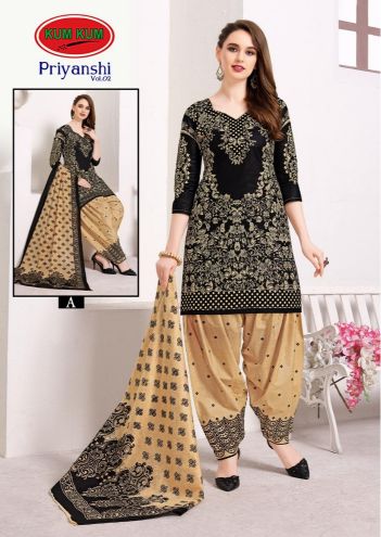 Priyanshi Vol 2 By Kumkum Pure Cotton Dress Material