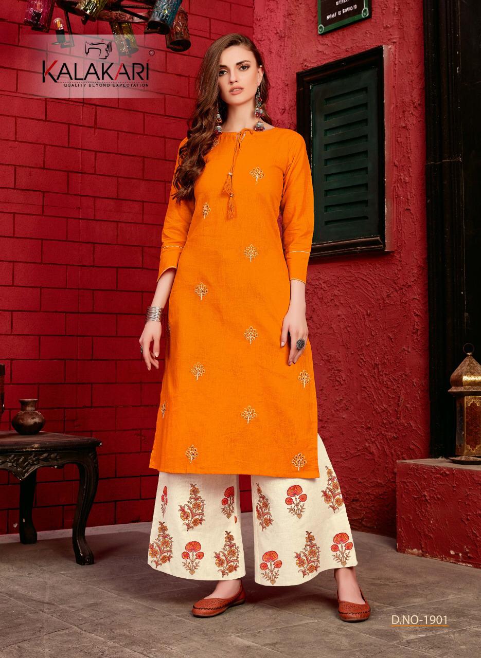 Buy DIMPLE DESIGN STUDIO Yellow Cotton Kurta Palazzo Set With Dupatta for  Women Online @ Tata CLiQ