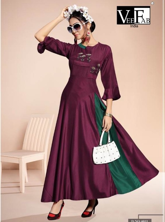 Party Wear Rayon Gown Type Kurti at Rs 799 | Party Wear Kurti for Women in  Surat | ID: 26542423097