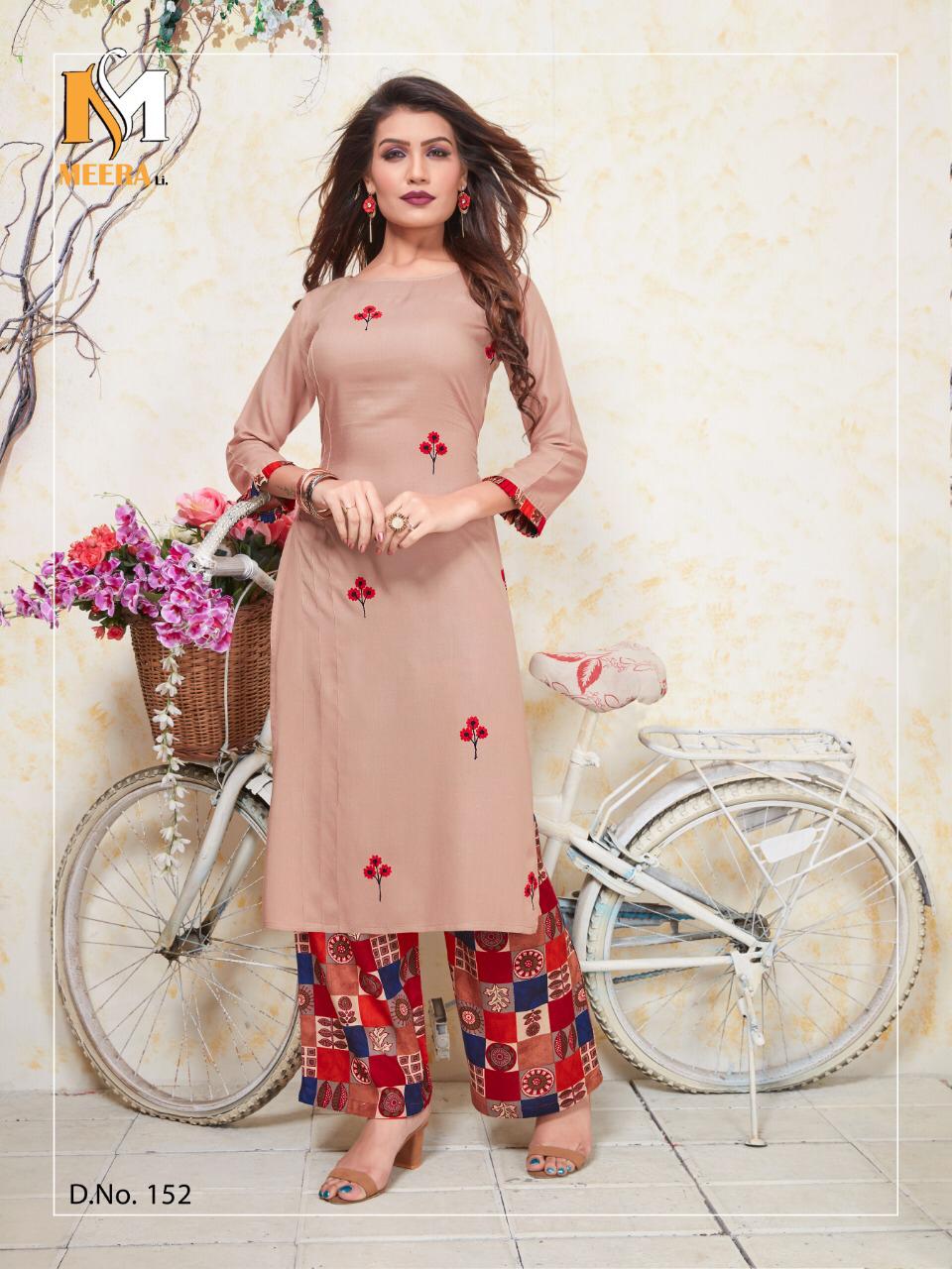 Kiana Fashion Floret Reyon Kurti Plazo Set, Multiple Colors, Design WM