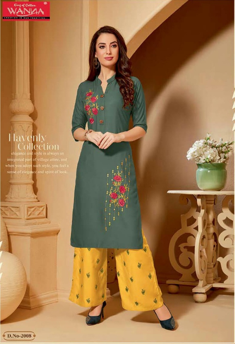 MAAHI P Rayon KURTI WITH PALAZZO