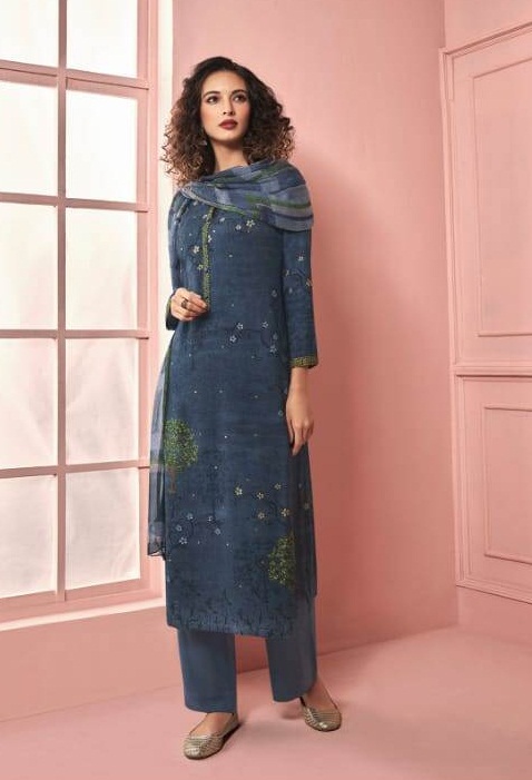 Sahiba By Meraki Heavy Digital Printed Winter Collection Of Dress Material.