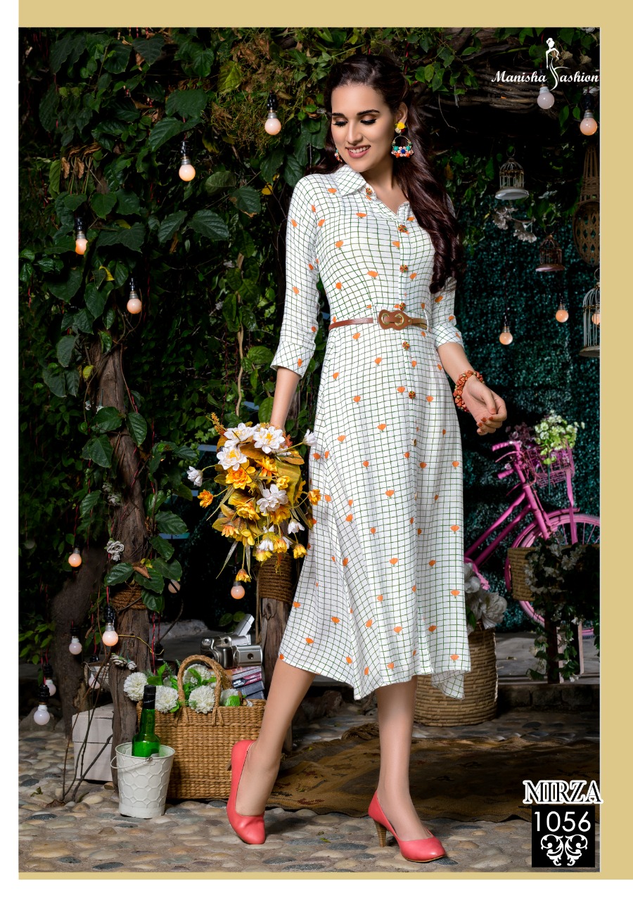 Mirza Designer Printed Kurti Catalogue