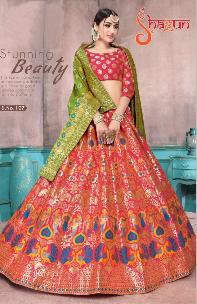 Alishka Presents Shagun Collection Of Banarsi Silk Wedding Lehnga Collection