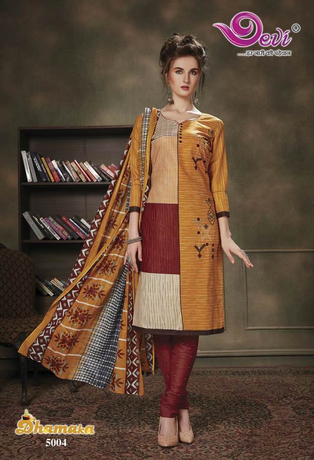 Devi Presents Dhamaka 5 Collection Of Fancy Printed Cotton Dress Materials