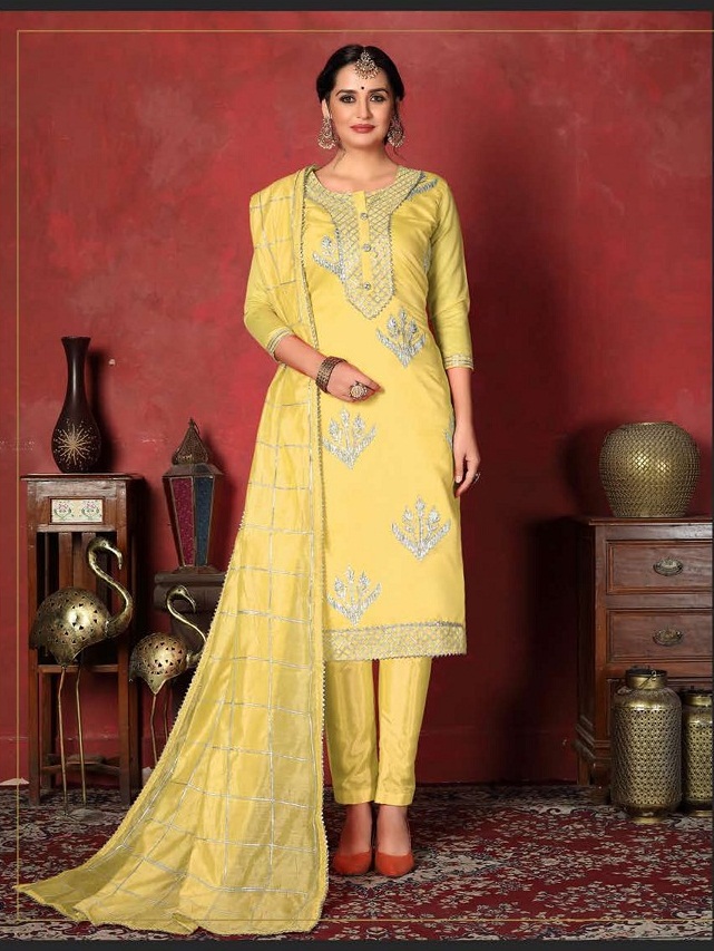 Dwija Presents Rani Collection Of Heavy Silk Dress Materials