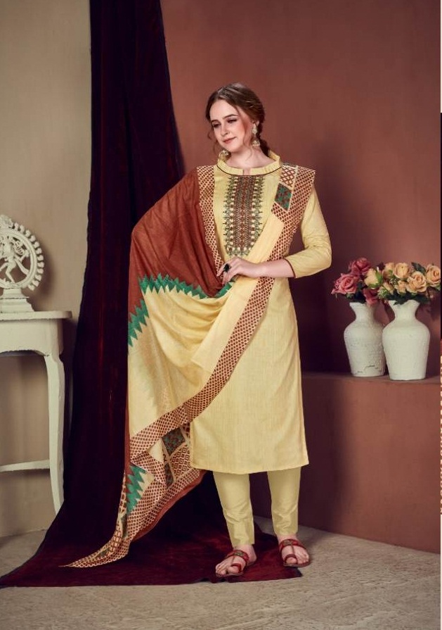 Kaara Presents Ghunghat 2 Collection Of Few Embroidered Cotton Dress Materials