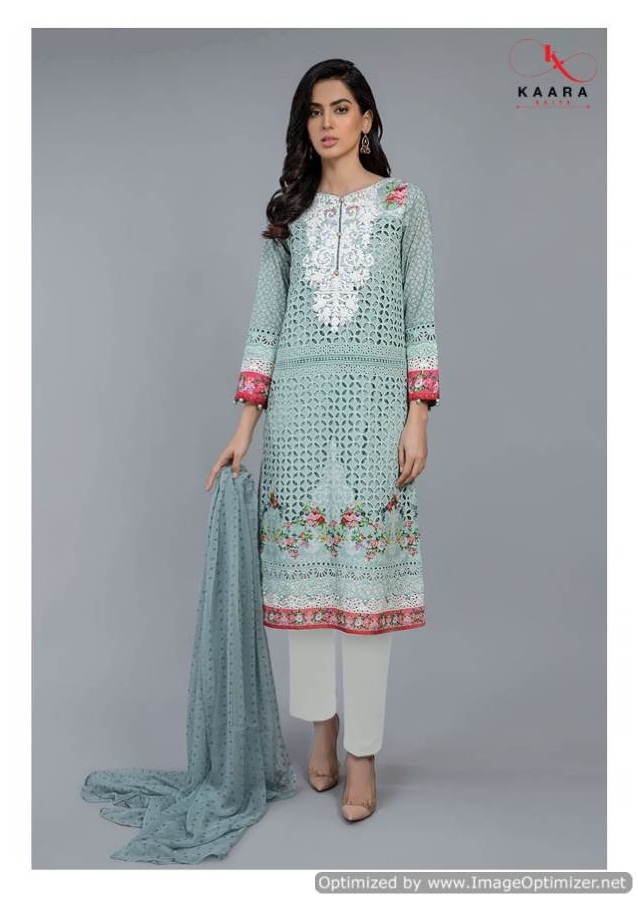 Kaara Presents Mariya B Lawn Blockbuster Silver Stiffy Work With Embroidery Patches Designer Pakistani Suit