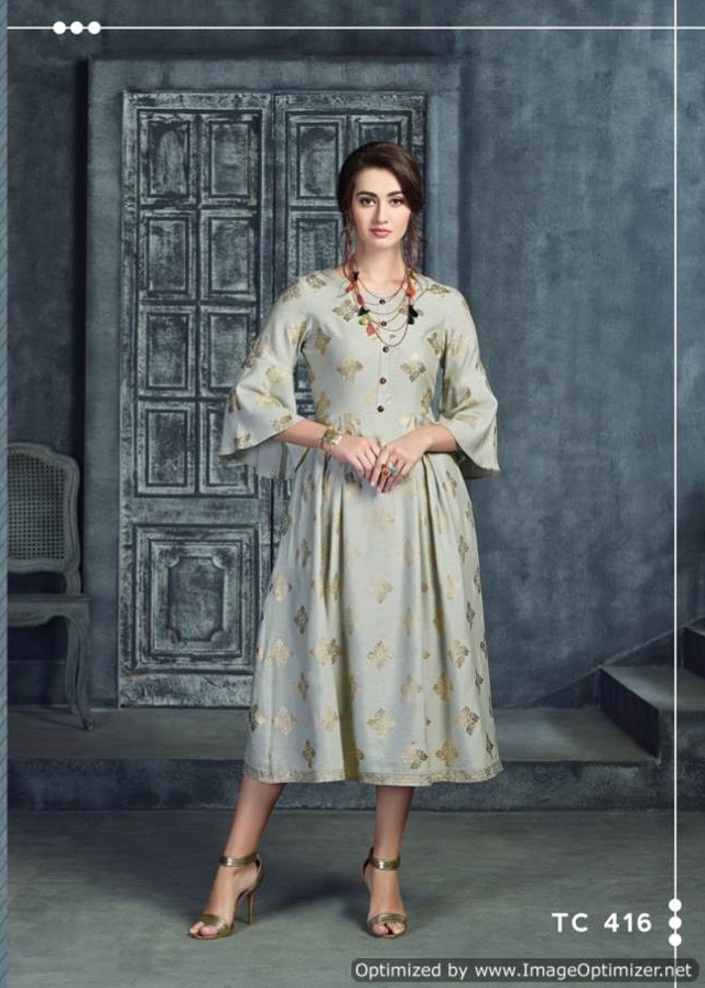 Karma Presents Tucute 414 Series Collection Of Rayon Rich Look Casual Wear Kurtis