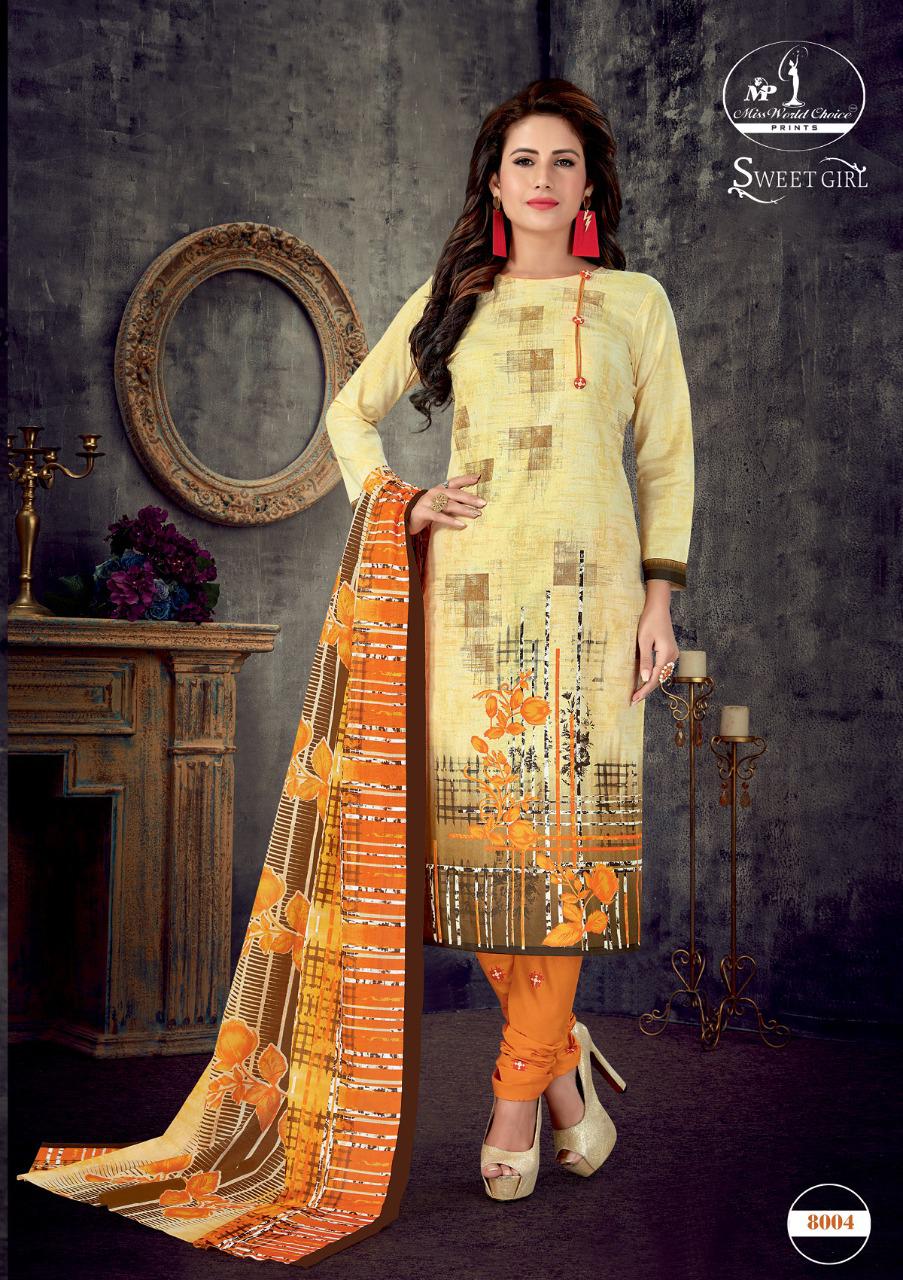 Miss World Presents Sweet Girl 8 Collection Of Cotton Printed Casual Dress Materials