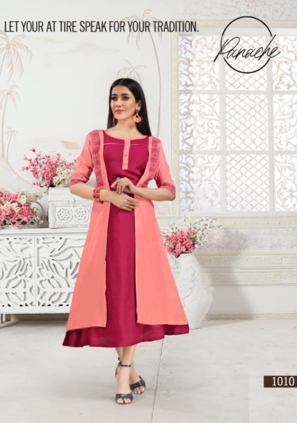 Paavi Presents Zoya 2 Collection Of Heavy Rayon Kurti With Attach Koti