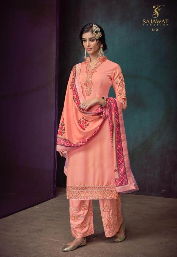 Sajawat Presents Sarthi 3 Collection Of Muslin Embroidered Salwar Suit