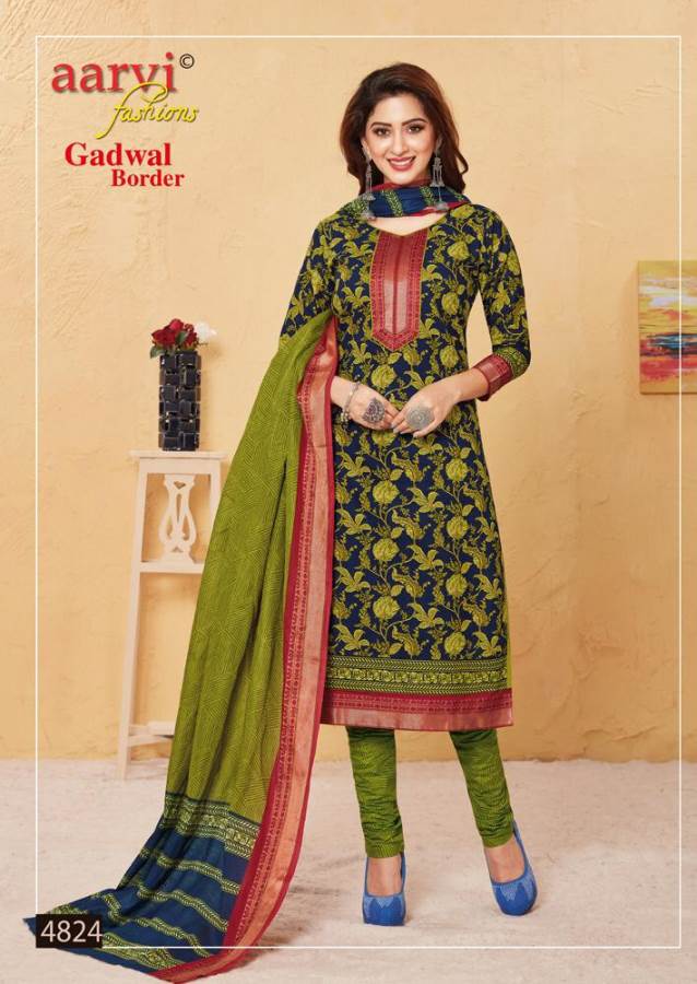 Aarvi Presents Gadwal Border 6 Collection Of Cambric Cotton Classy Printed Dress Materials