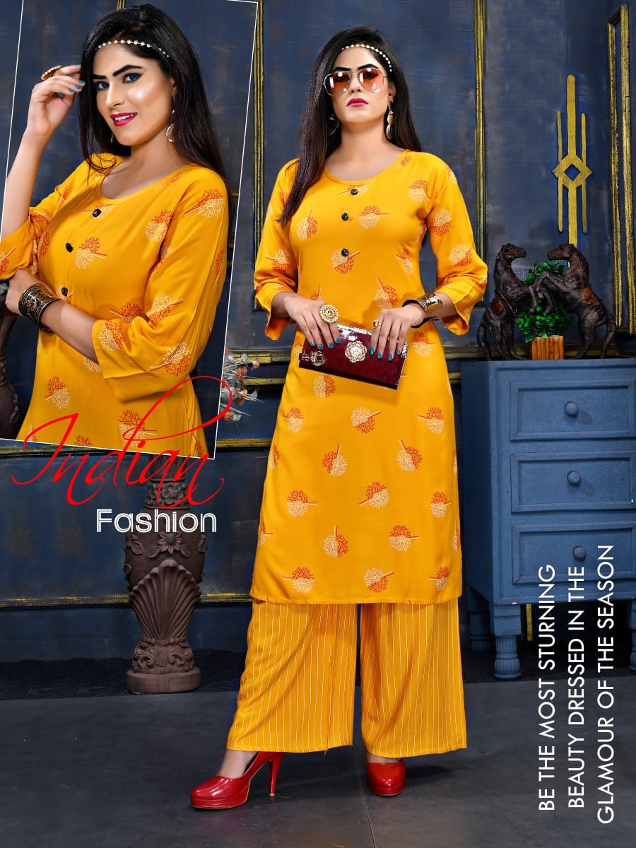 plazo kurti printed