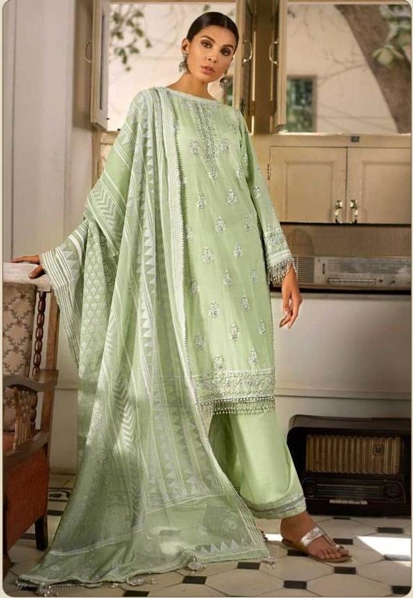 Kaara Presents Nasren Collection Of Pure Cotton Heavy Embroidered Designer Pakistani Suits
