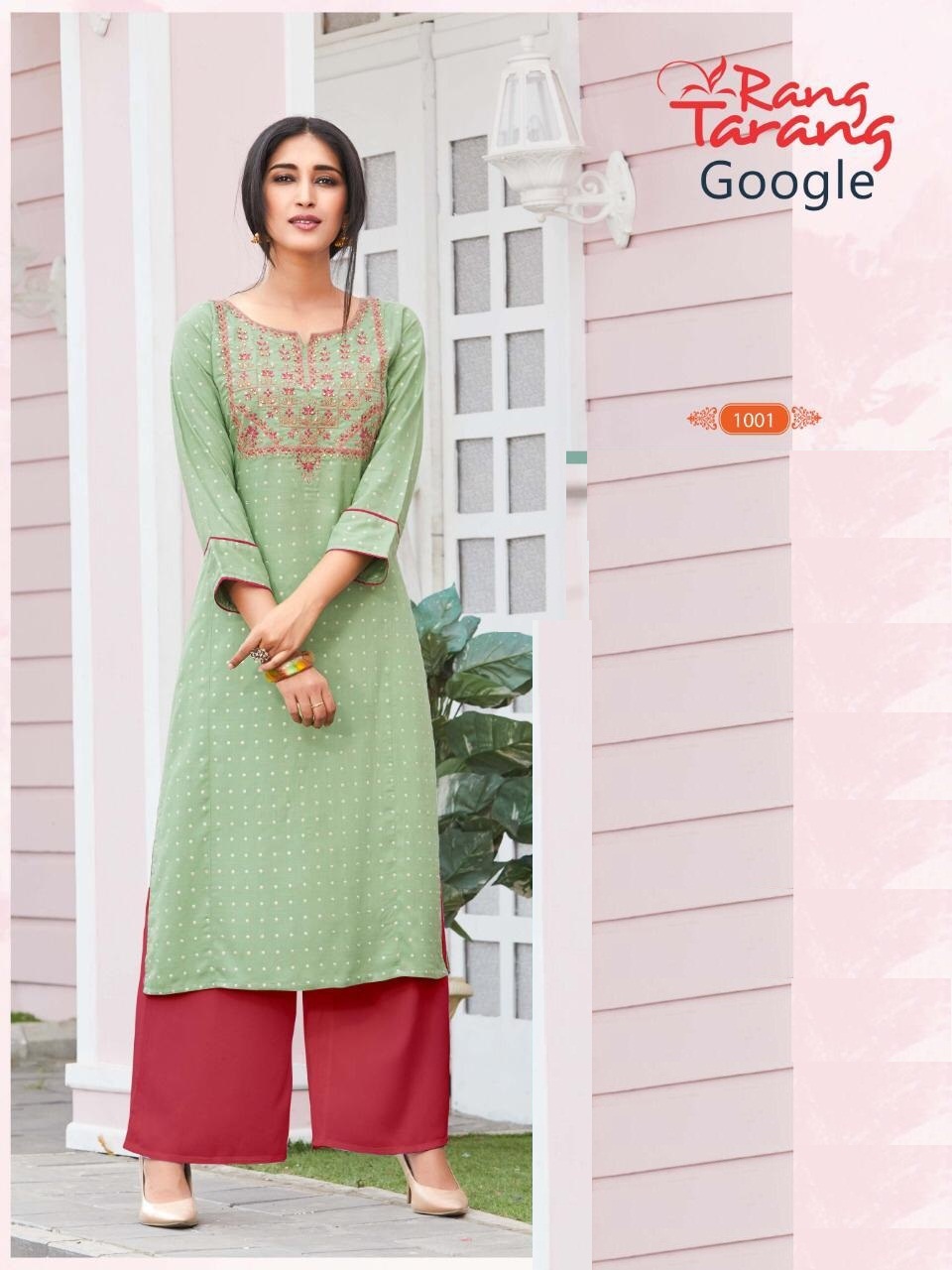 Rang Tarang Presents Google Collection Of Fancy Work Designer Kurtis