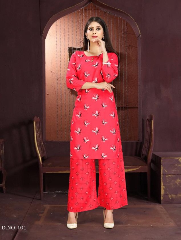 Ft  Presents Platinum  Casual Wear Kurti With Bottom