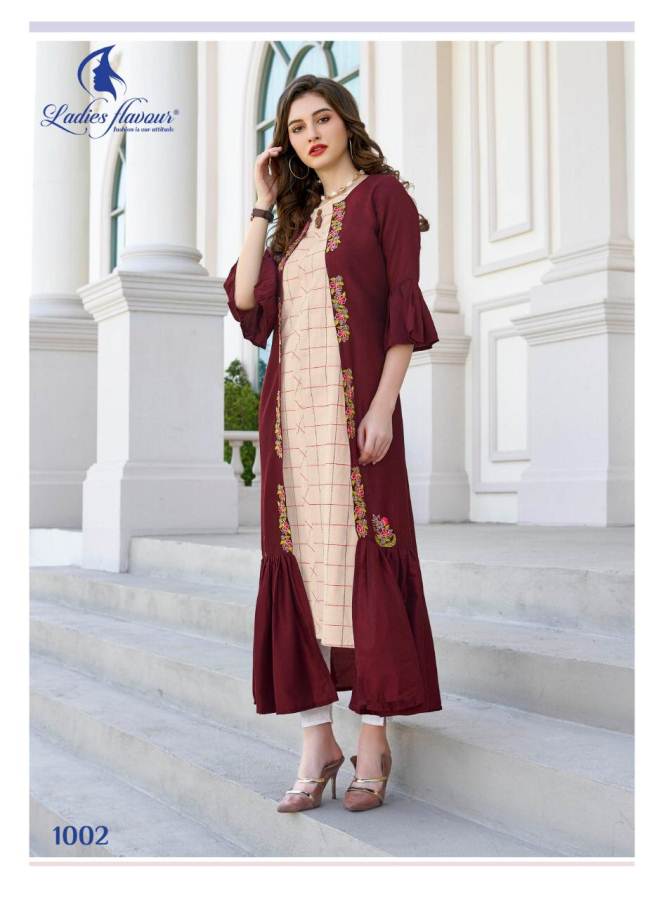 Bandhani Palace  EBA KURTI VOL 1 BY EBA LIFESTYLE WINTER WEAR RAYON  FABRICS KURTI AT WHOLESALE RATE