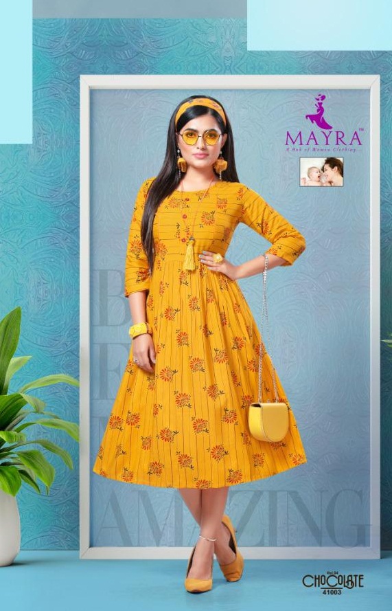 Mayra Presents Chocolate 4 Heavy Rayon Stylish Kurtis