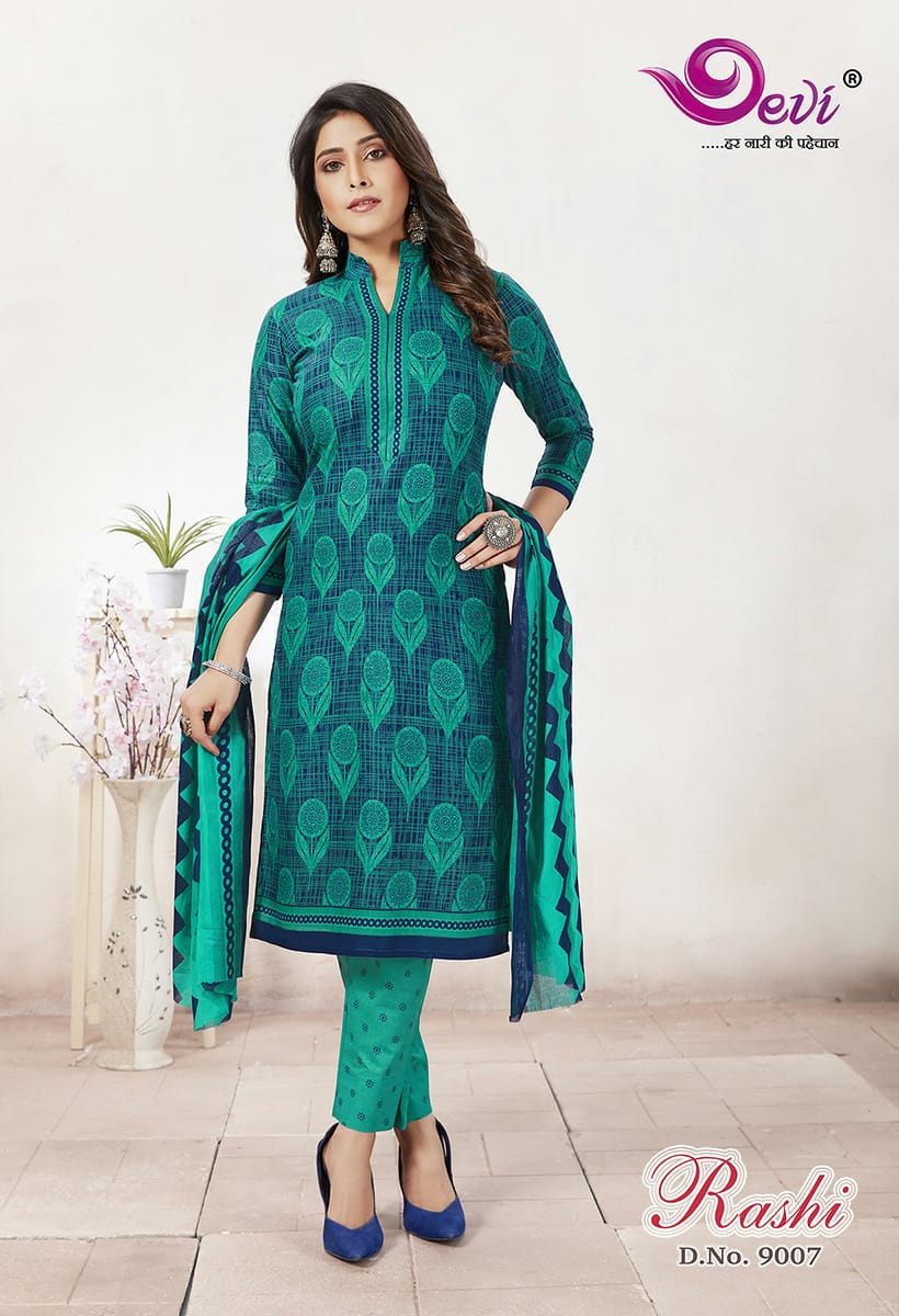 Devi  Presents Rashi Vol 9  Printed Dress Material