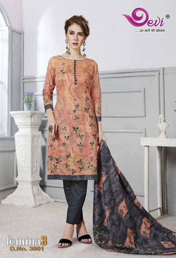Devi Presents Femina 3 Collection Of Printed Pure Cotton Casual Wear Dress Materials