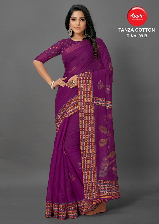Apple  Presents Tanza Cotton Vol  9 Casual Wear Sarees Collection