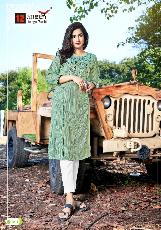 12 Angel Presents Pastle 	Ethnic Wear Kurtis Collection