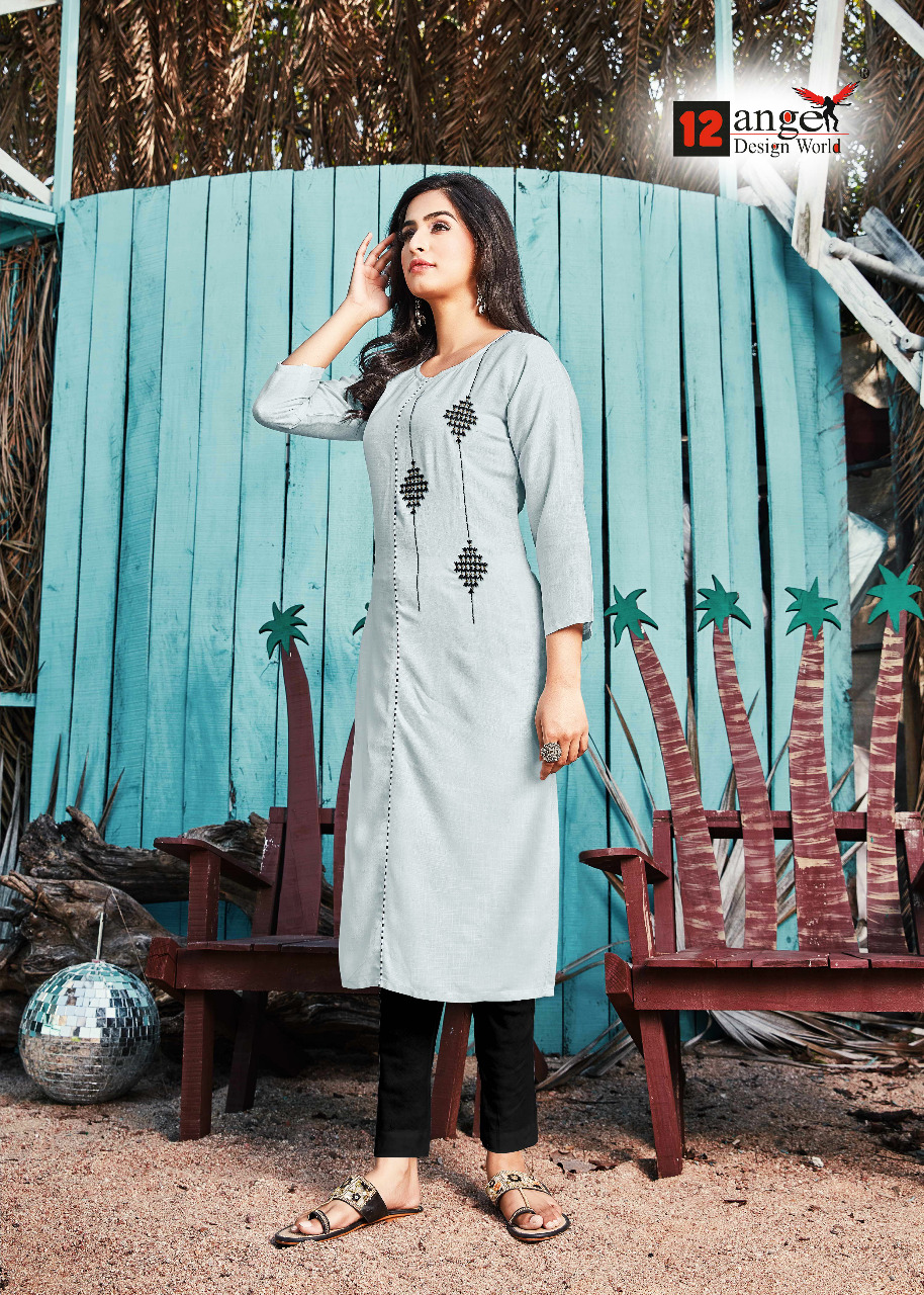 12 Angel  Presents Lime 	 Casual Wear Kurtis Collection