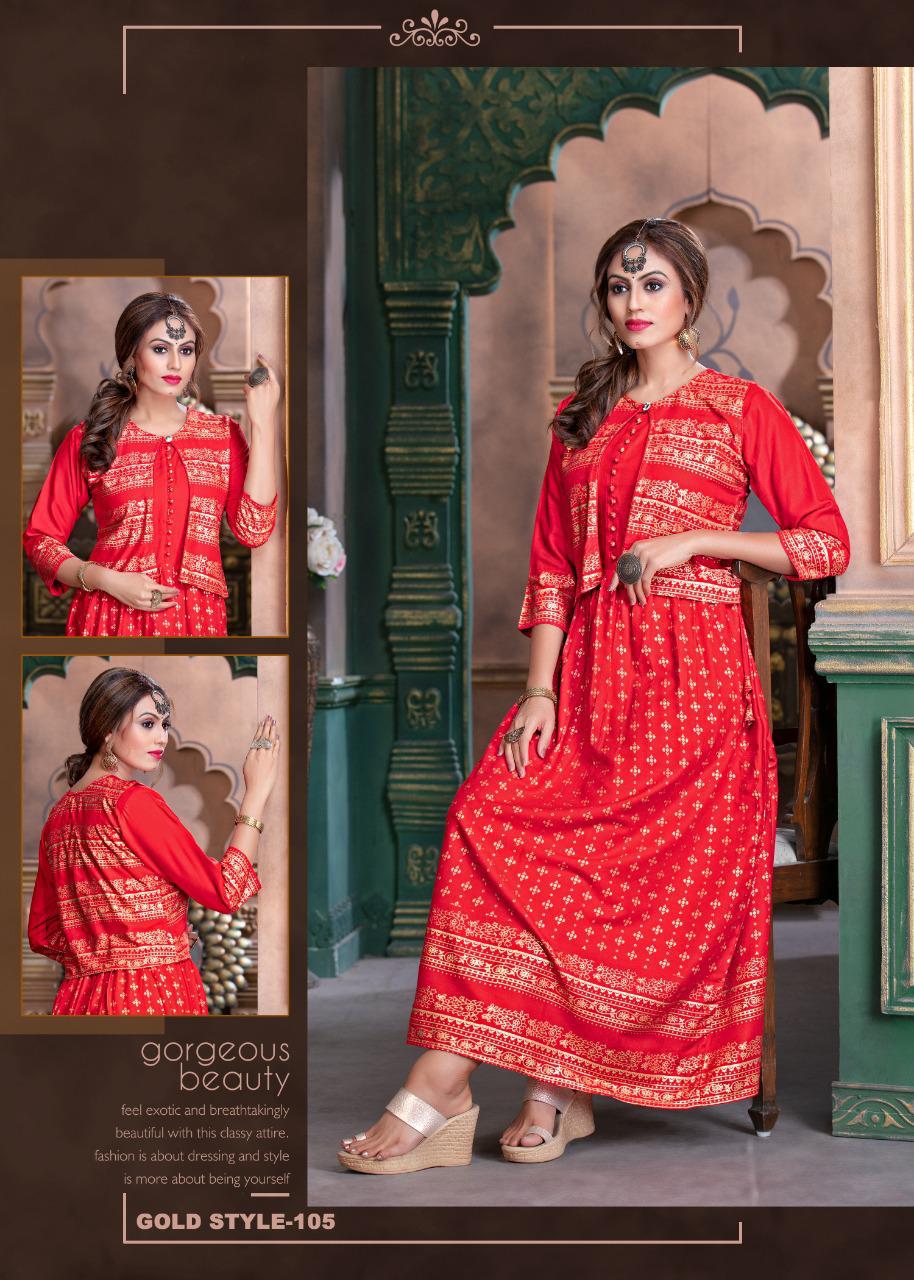 Ft  Presents  Gold Style  Long Kurti Collection
