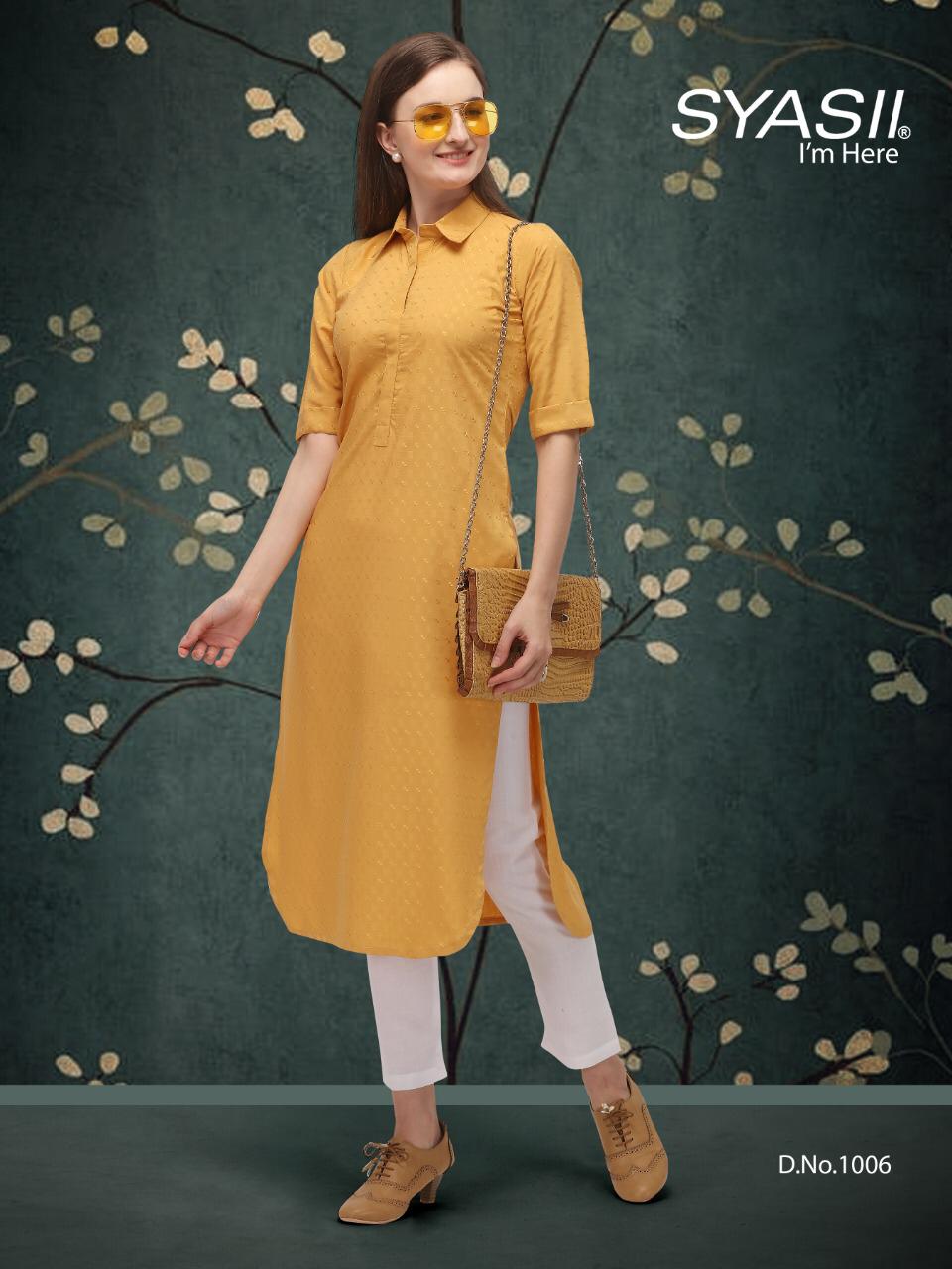 Syasii By Classic  Vol 1 Regular Wear Straight Cut Kurti Collection