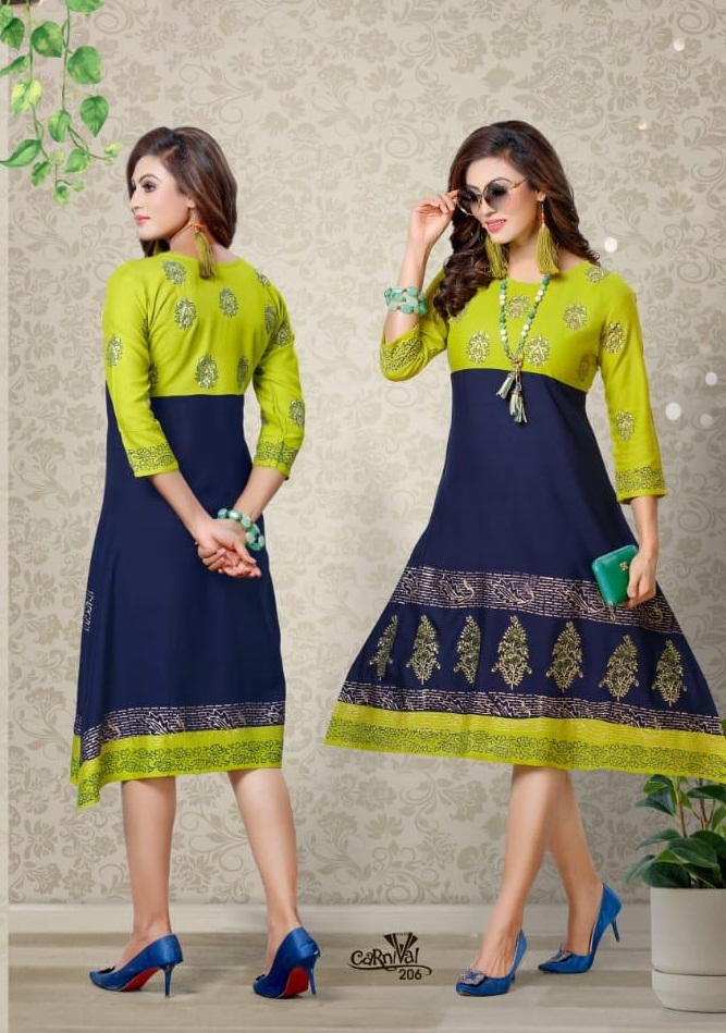 Kinti Presents Carnival Vol 2 Fancy Flair Block Printed Kurtis Collection