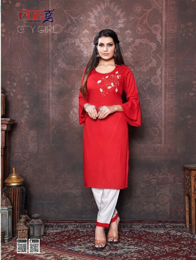 Rung Presents City Girl Casual Wear Kurti With Bottom Collection