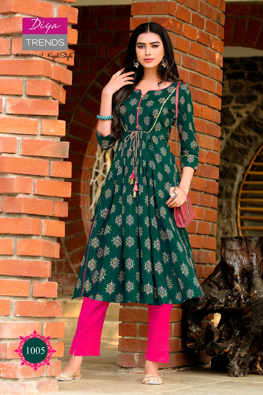 Kajal Style Diya Trends Bibas Vol 7 Rayon And Cotton Readymade Kurtis With  Palazzo At Wholesale