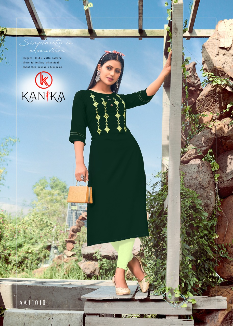 Kanika Presents Aastha Rayon Designer Kurtis Collection