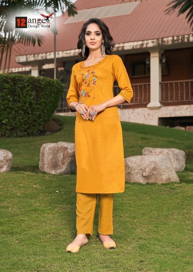 12 Angel Red Rose Jam Cotton Embroidery Kurti Wholesale  Manufacturers Kurti Catalog