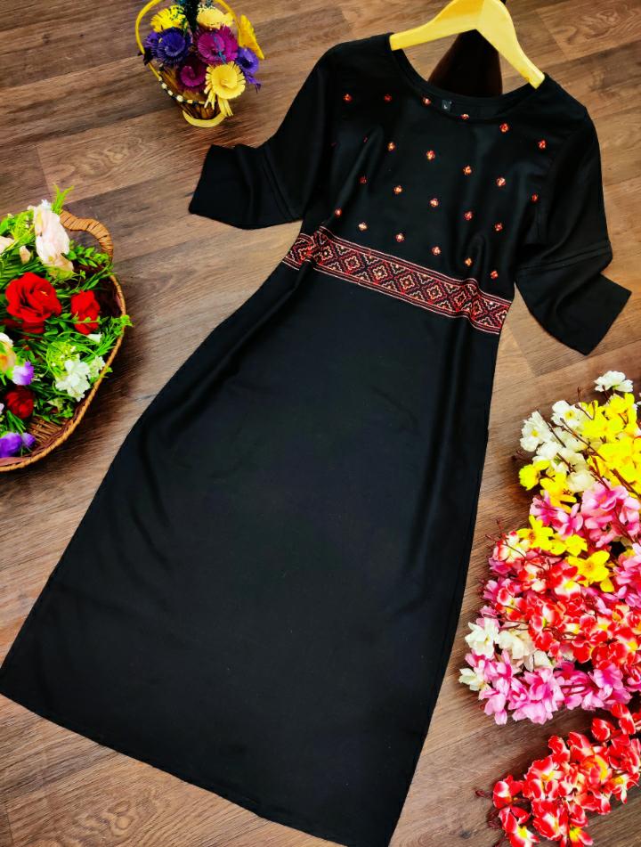 Buy Red Plus Size Straight Kurti Party Wear For Women – Lee Moda