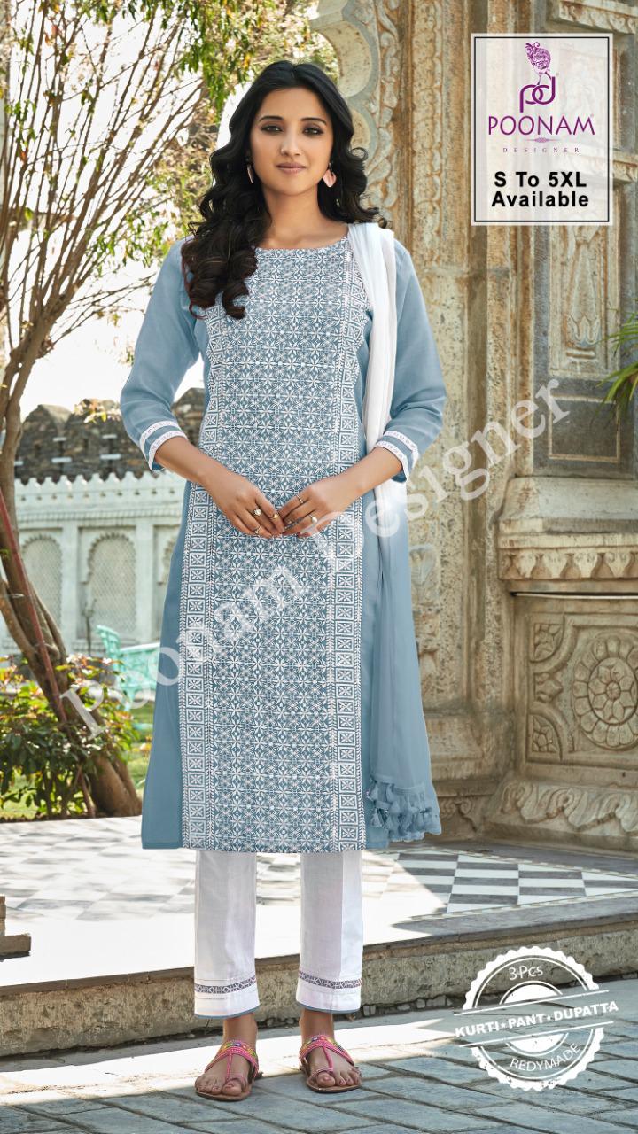 Women's Lucknowi Handcrafted Cotton Chikankari Kurti-HONC0148338 –  Nazranachikan