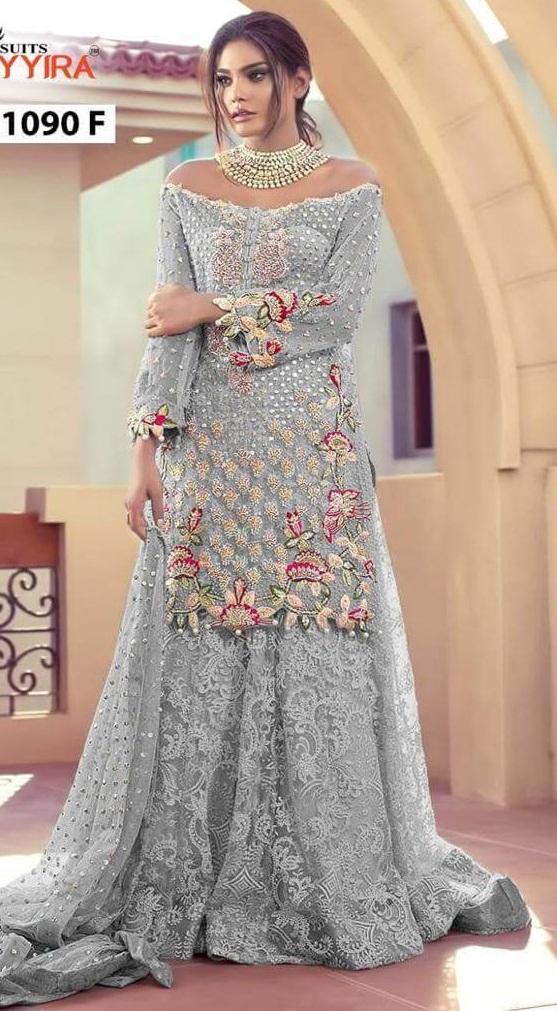 Khayyira Saira  Vol 2 Fancy Net Embroidery Pakistani Salwar Catalog