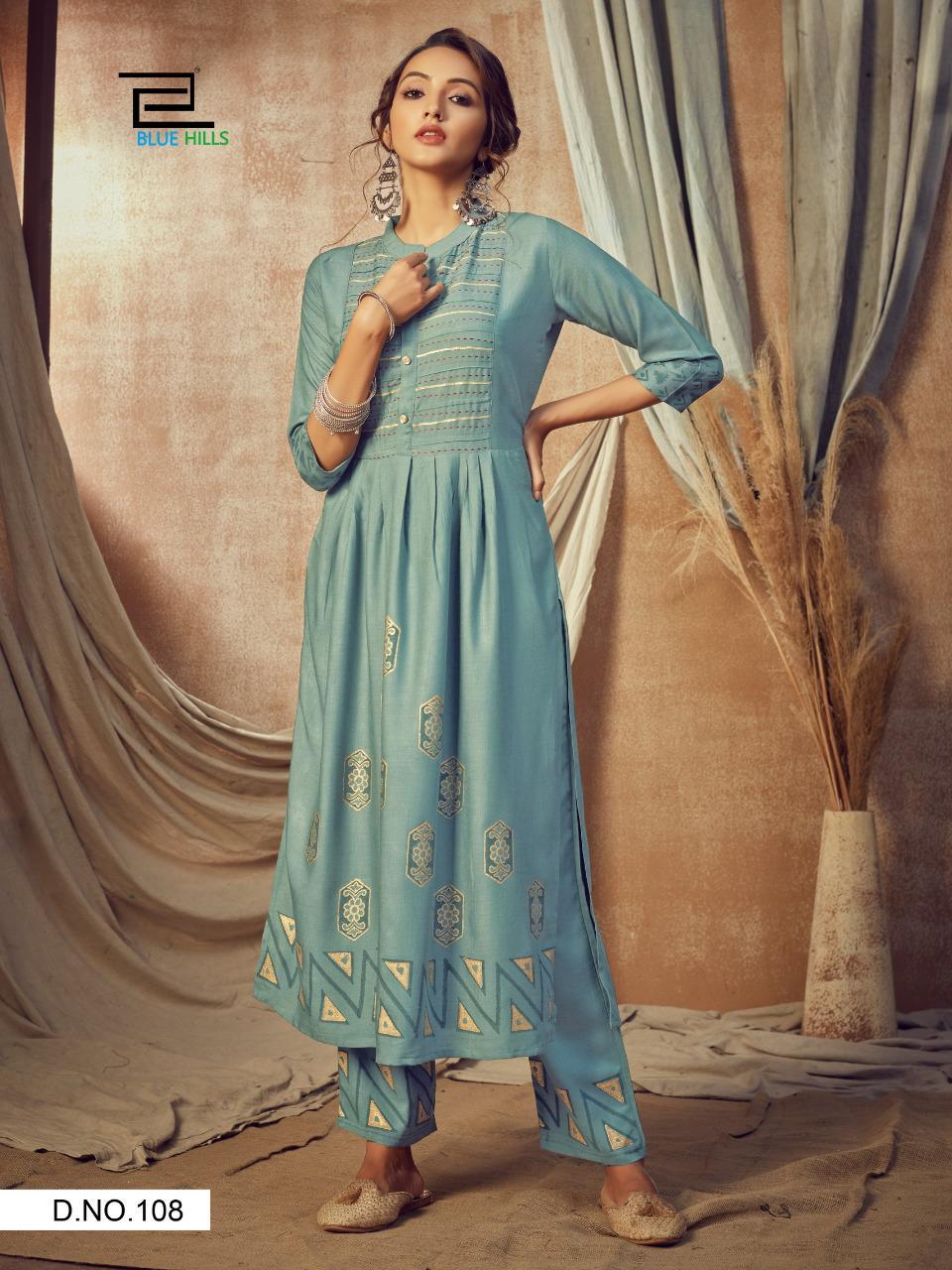 Okhai Blue Pure Cotton Printed Ethnic Dress