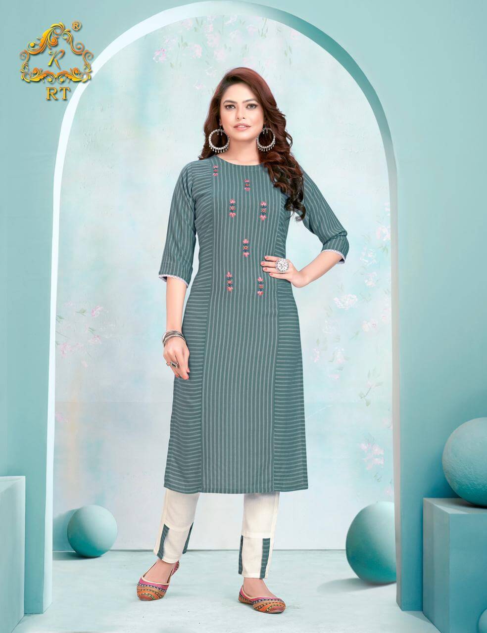 Rt Spring Viscose Designer Kurti With Bottom Catalog