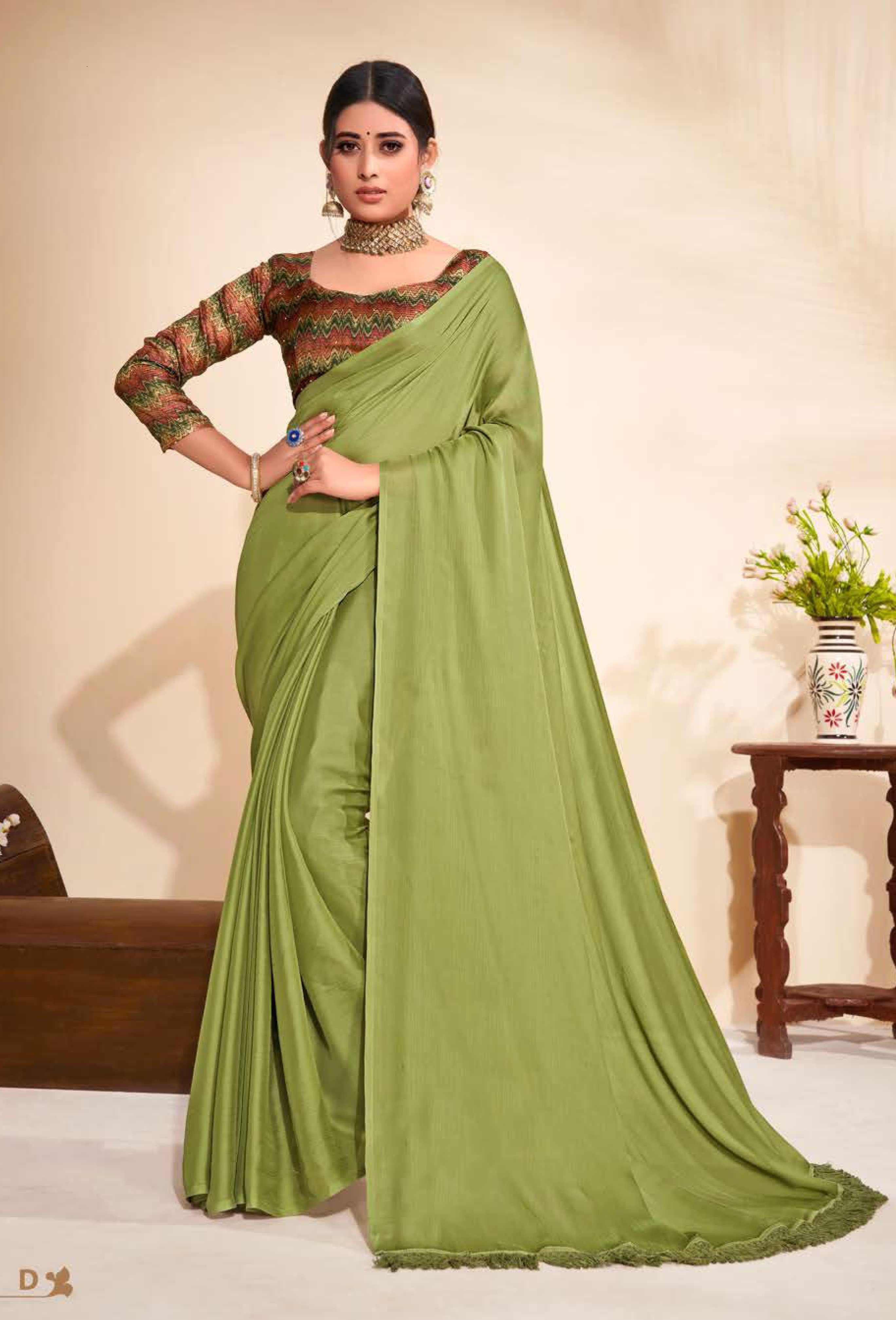 Shravya Kanchan Designer Satin Party Wear Saree Catalog